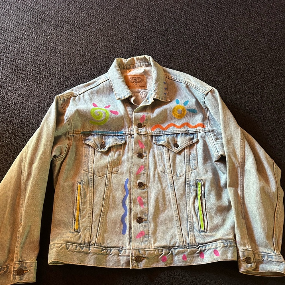 Vintage International Denim Handpainted Jean Jacket